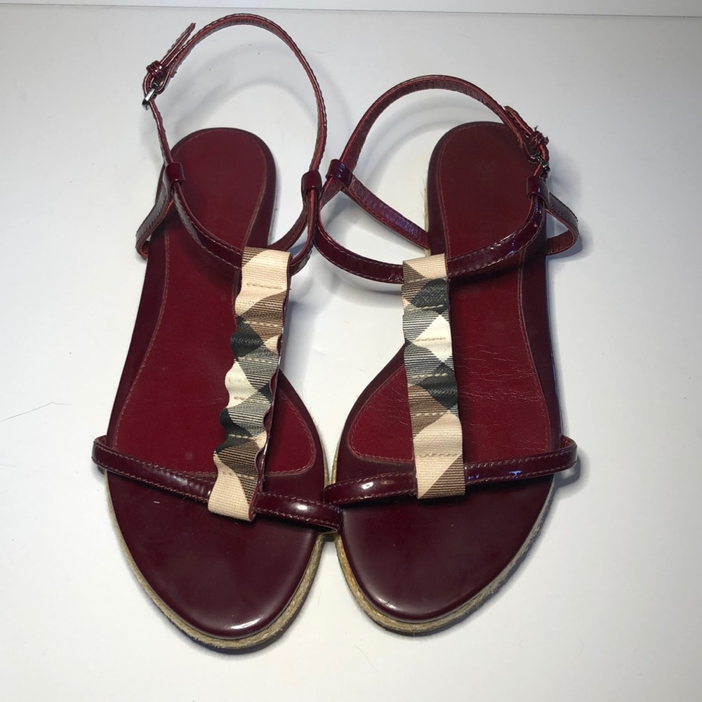 Burberry Patent Strappy Sandal